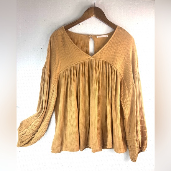 Ces Femme Tops - Ces Femme M Oversized Boho Long Sleeved Gathered Top